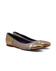 Freddi Ballet Flats - Nude Crocodile Metallics