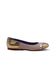 Freddi Ballet Flats - Nude Crocodile Metallics