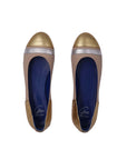 Freddi Ballet Flats - Nude Crocodile Metallics