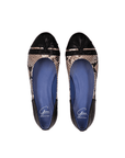 Adia Ballet Flats - Black Crocodile Python