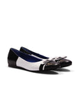 Alexis Ballet Flats - Black & White Crocodile