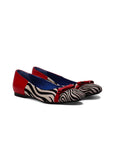 Alexis Ballet Flats - Fire Engine Red & Zebra