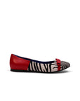 Alexis Ballet Flats - Fire Engine Red & Zebra