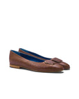 Ann Loafer Flats - Brown Ostrich