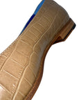 Ann Loafer Flats - Tan Crocodile