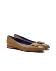 Ann Loafer Flats - Tan Crocodile