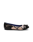 Adia Ballet Flats - Black Crocodile Python