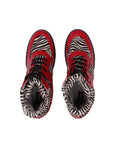 Kwamme High Top Wedge Sneakers - Red Zebra