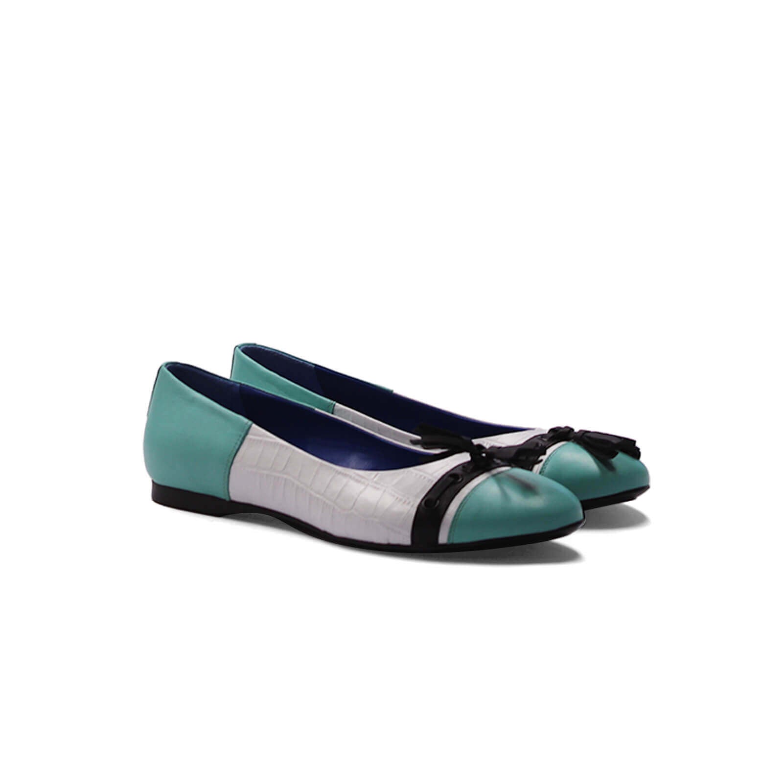 Adia Ballet Flats - Aquamarine Crocodile