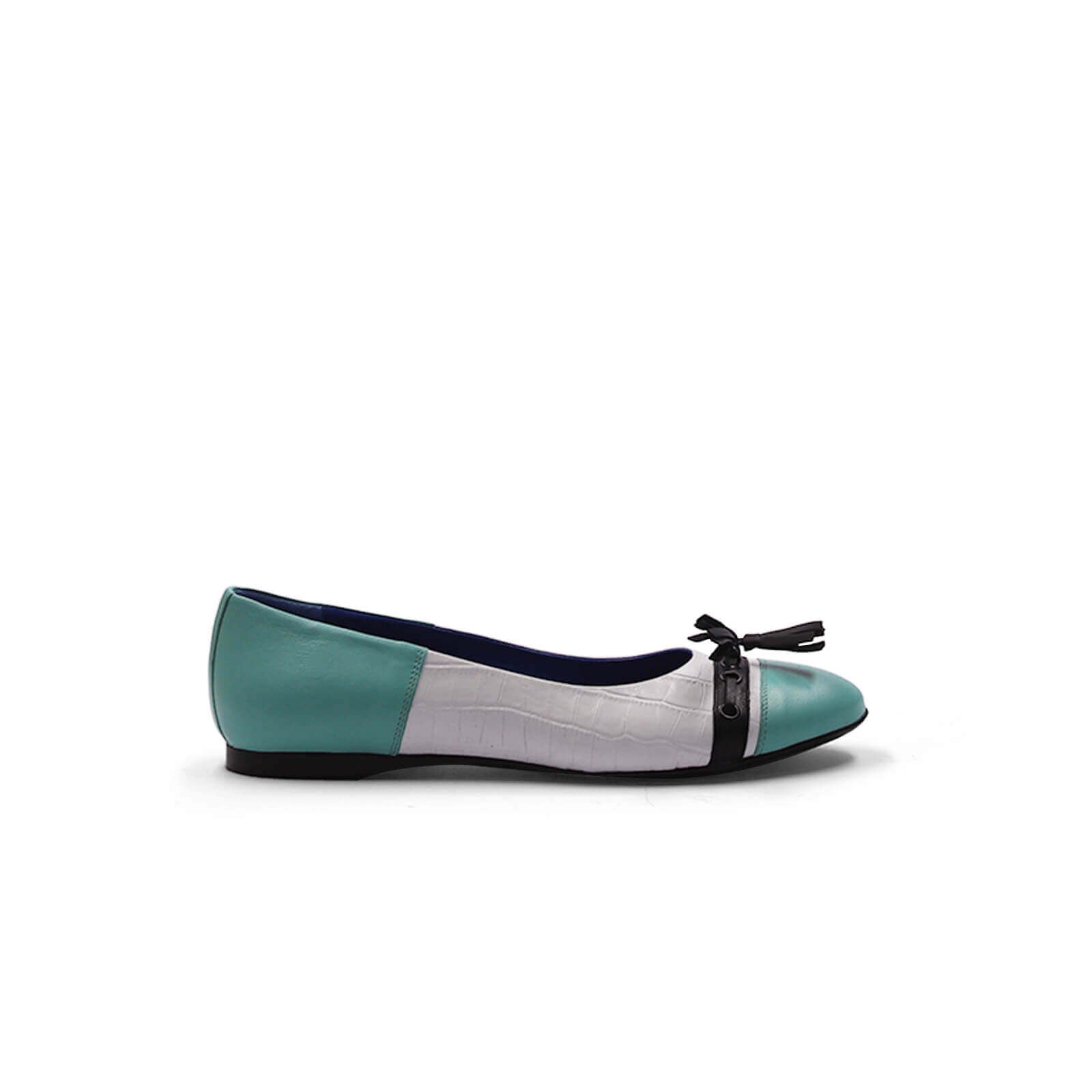 Adia Ballet Flats - Aquamarine Crocodile