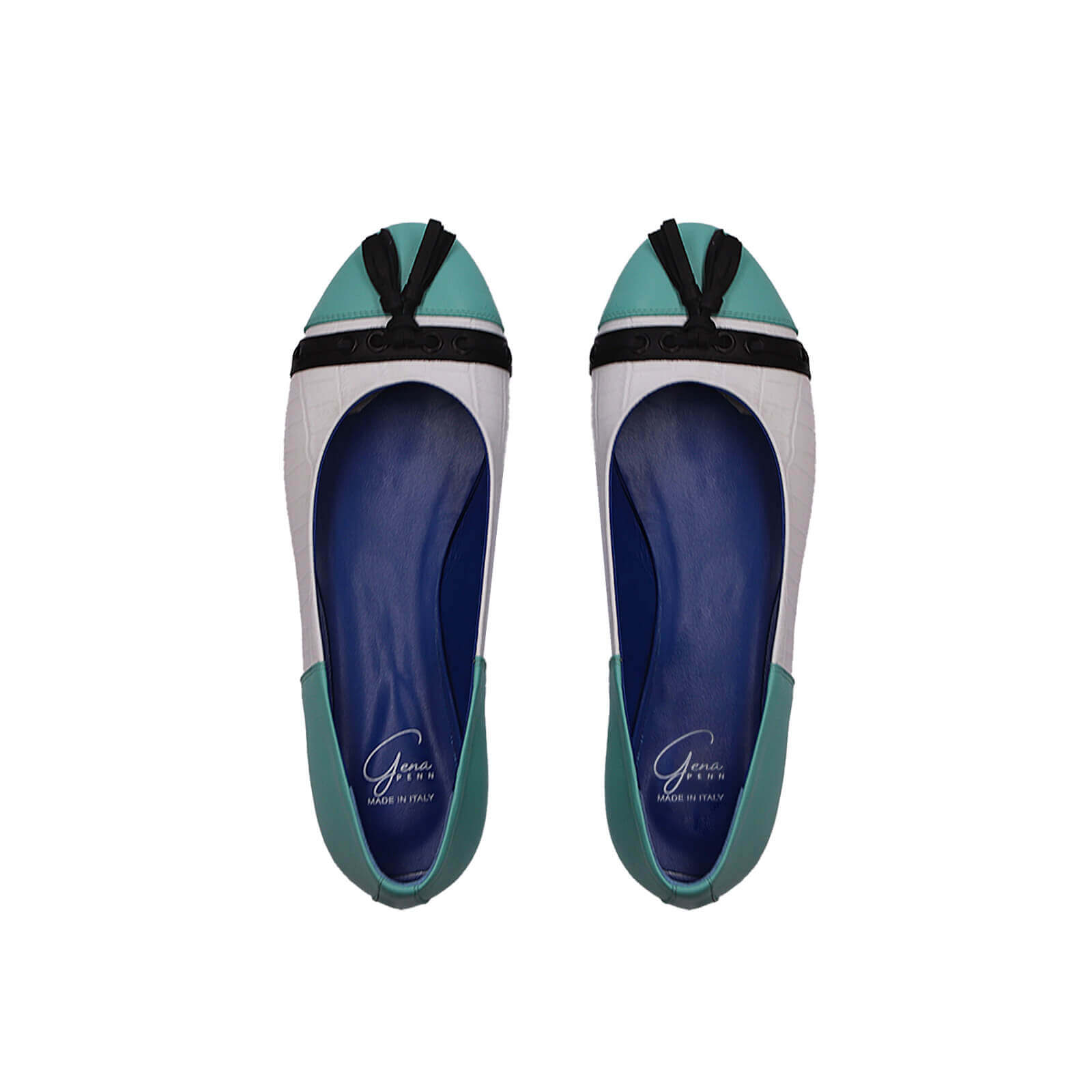 Adia Ballet Flats - Aquamarine Crocodile