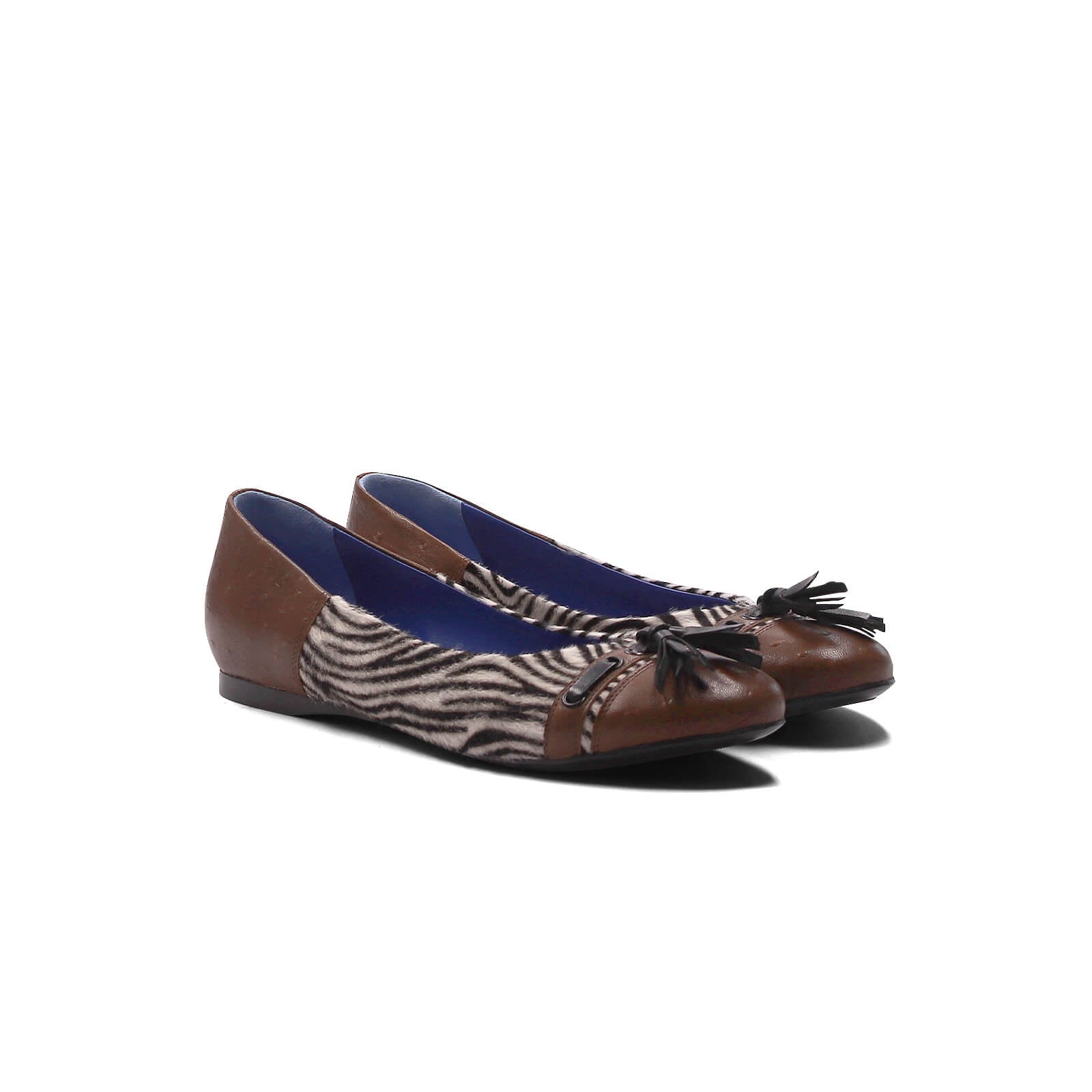 Adia Ballet Flats - Mocha Ostrich Zebra