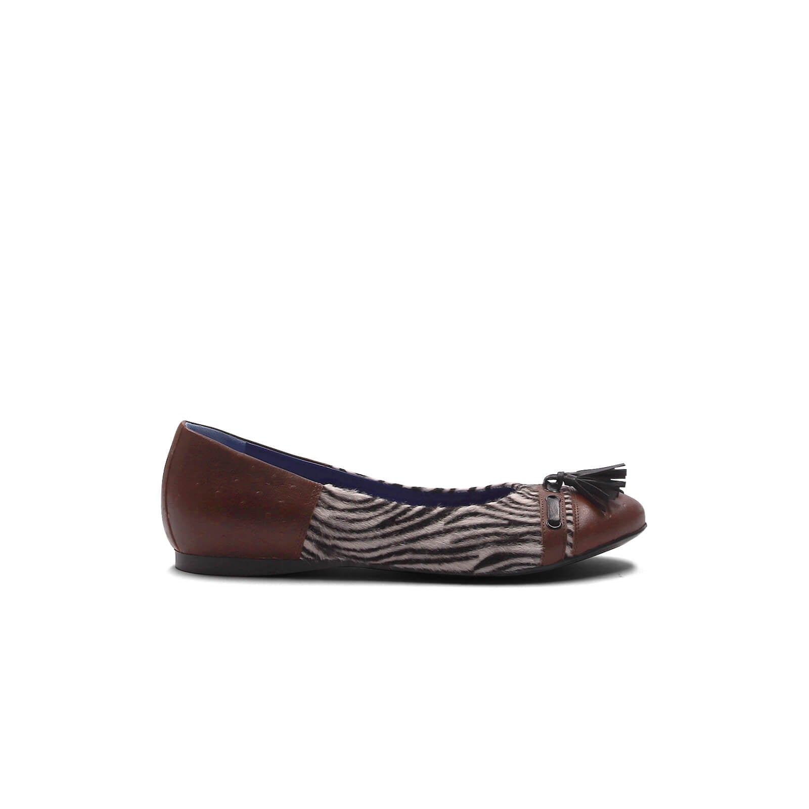 Adia Ballet Flats - Mocha Ostrich Zebra