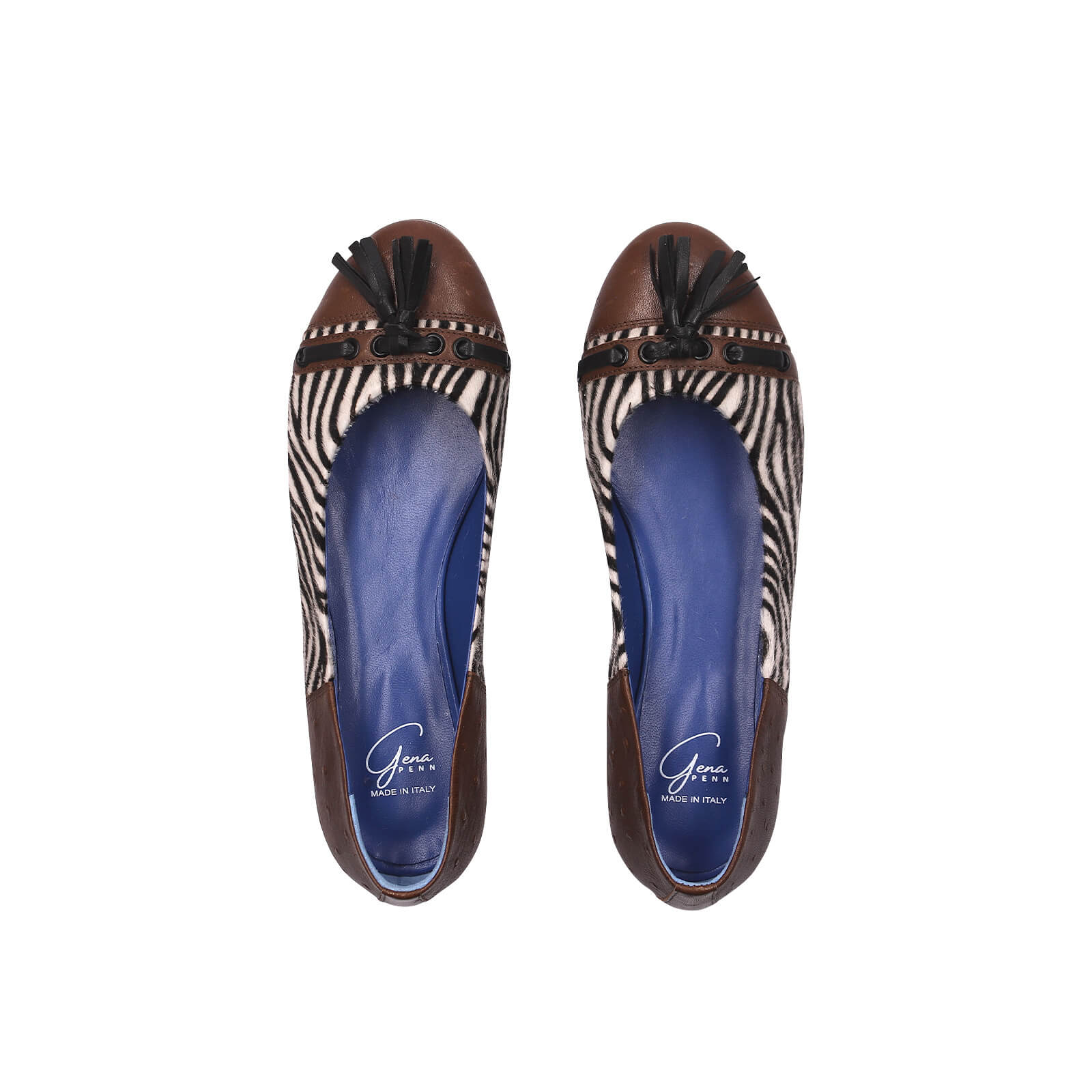 Adia Ballet Flats - Mocha Ostrich Zebra