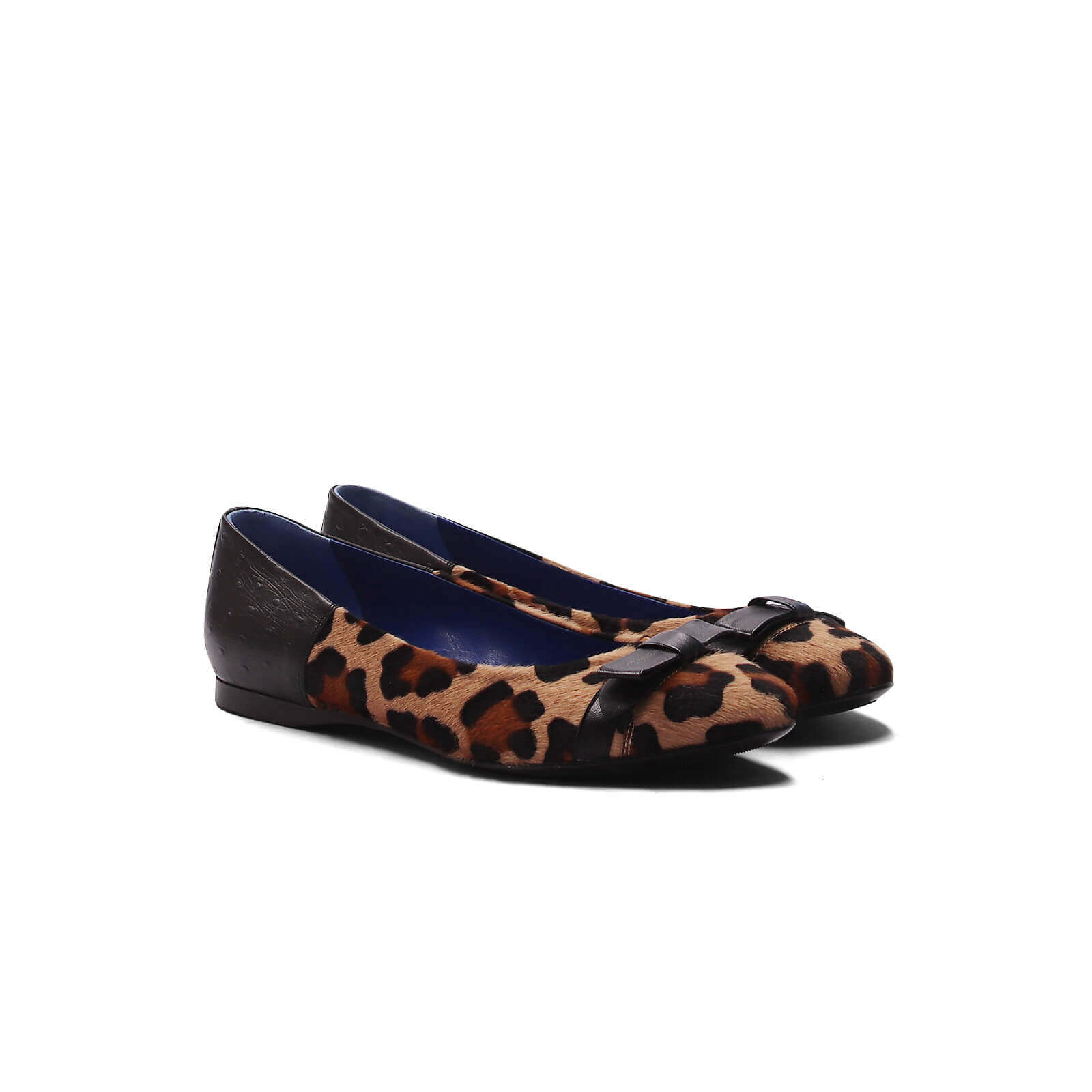 Alexis Ballet Flats - Onyx Ostrich Leopard