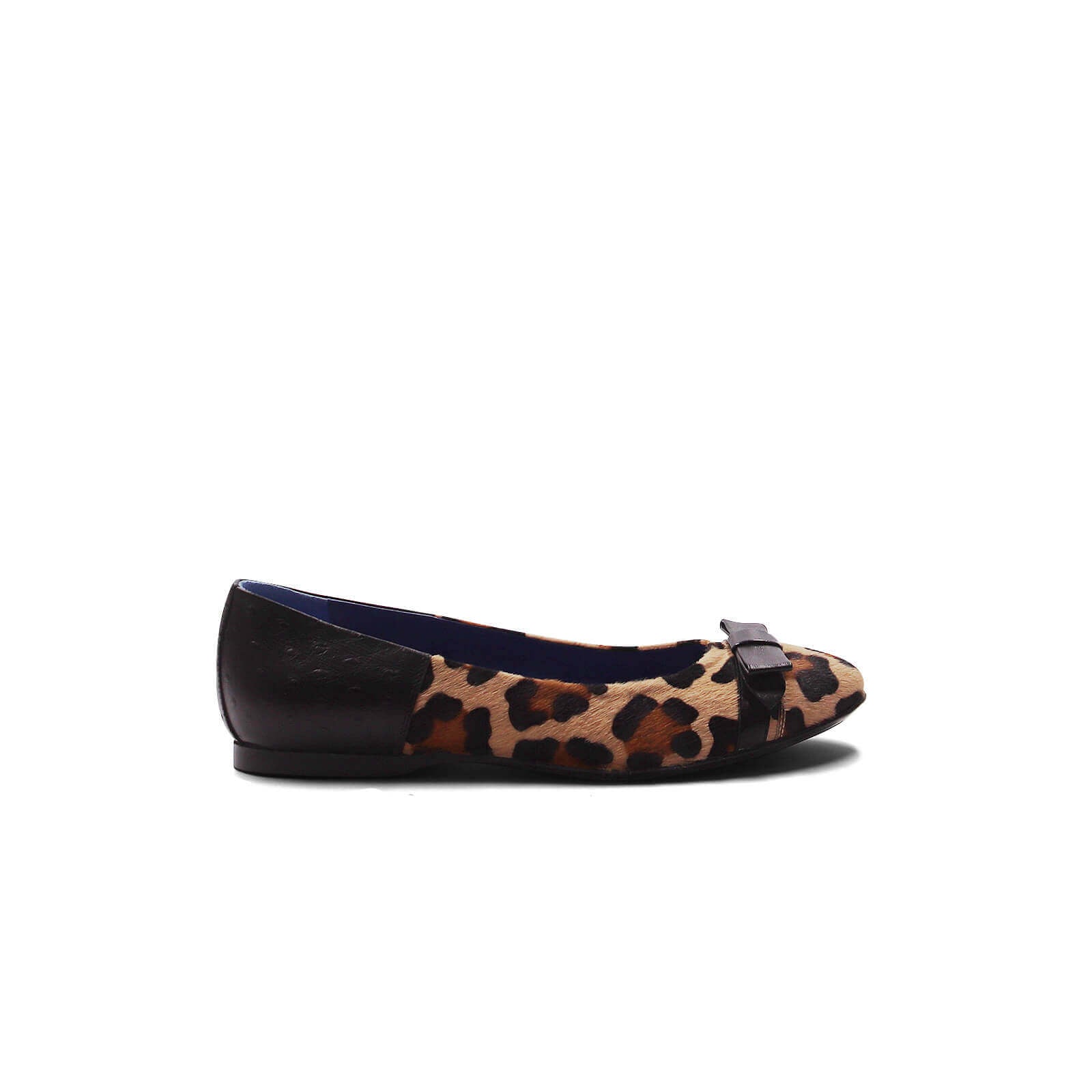 Alexis Ballet Flats - Onyx Ostrich Leopard