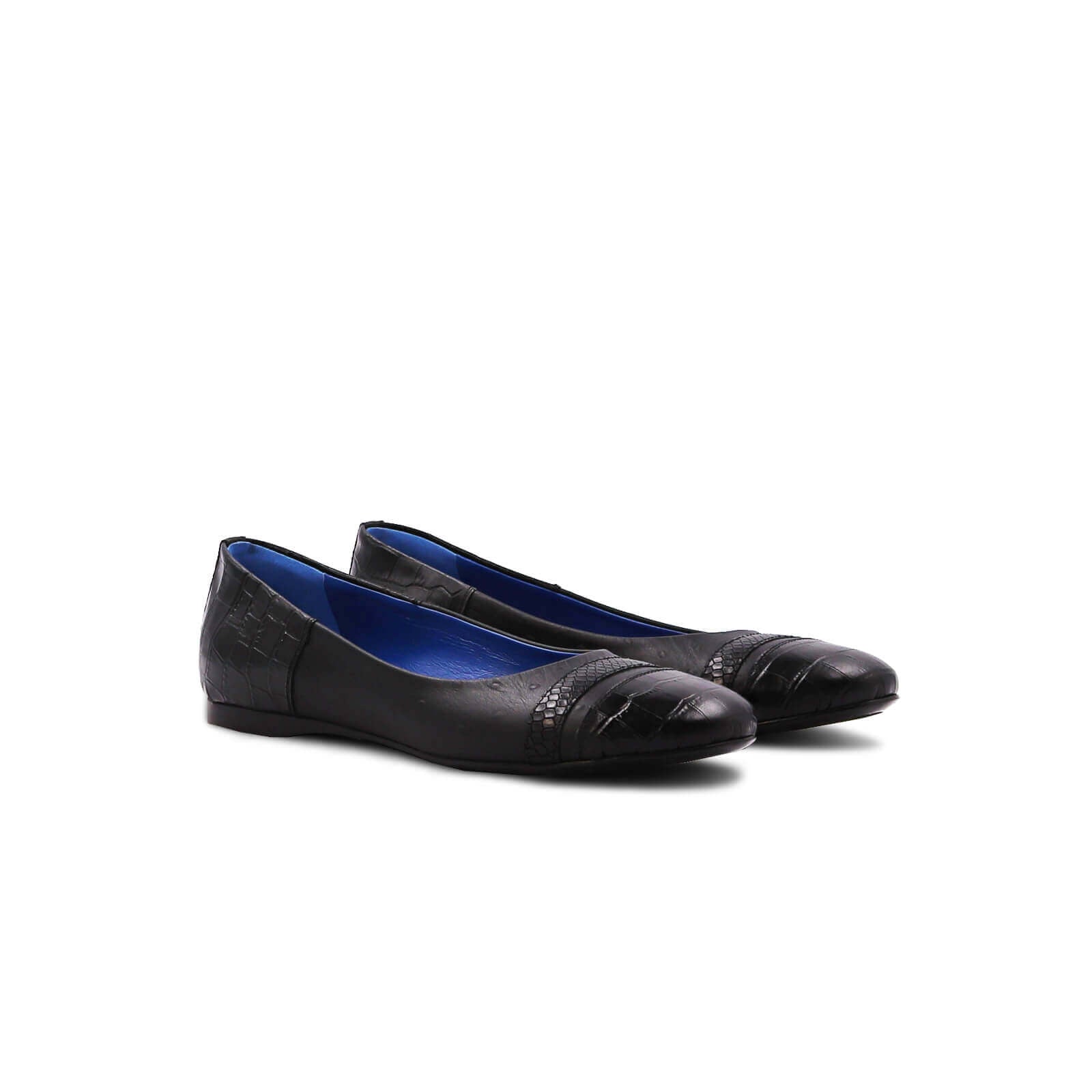 Freddi Ballet Flats - Eclipse Ostrich Reptile
