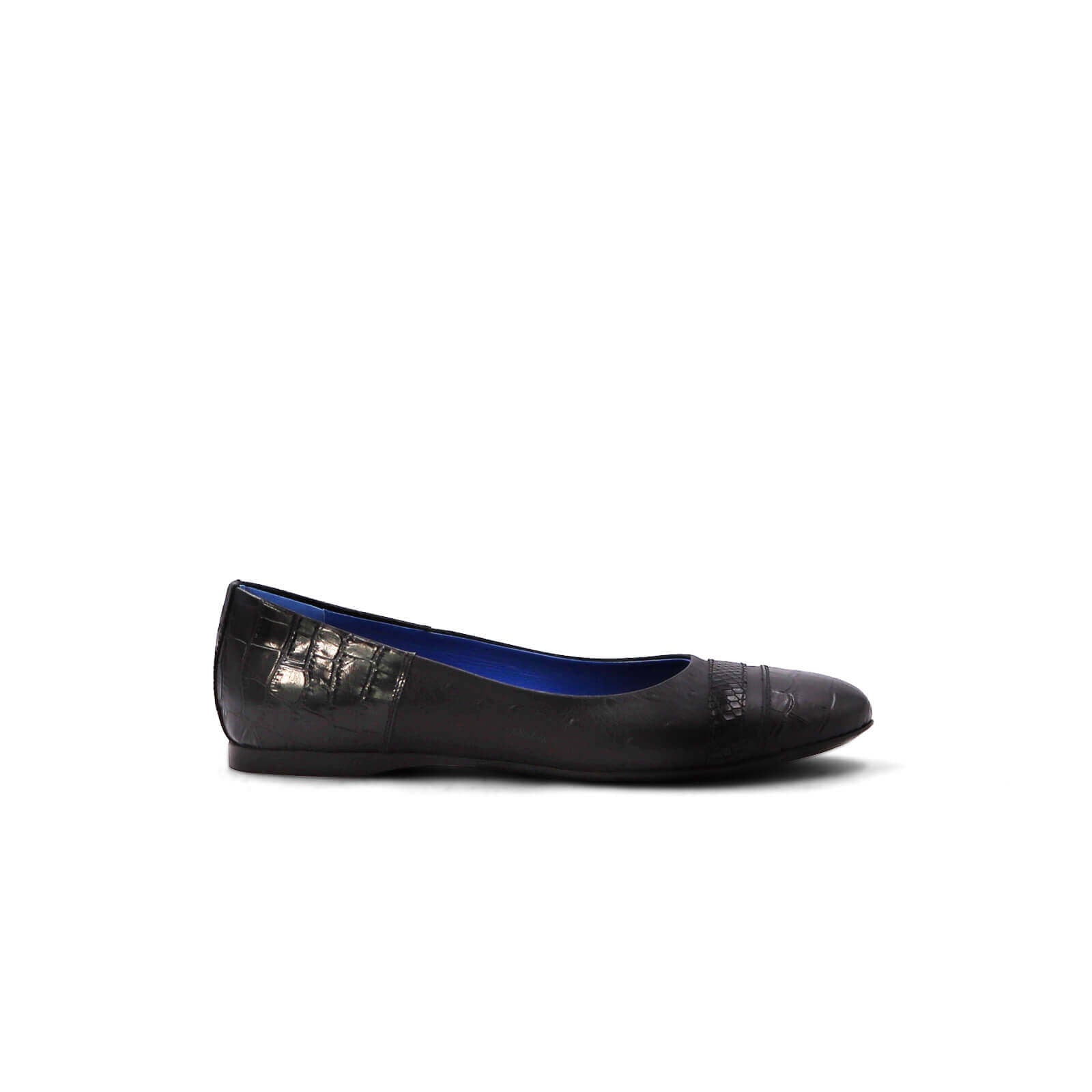 Freddi Ballet Flats - Eclipse Ostrich Reptile