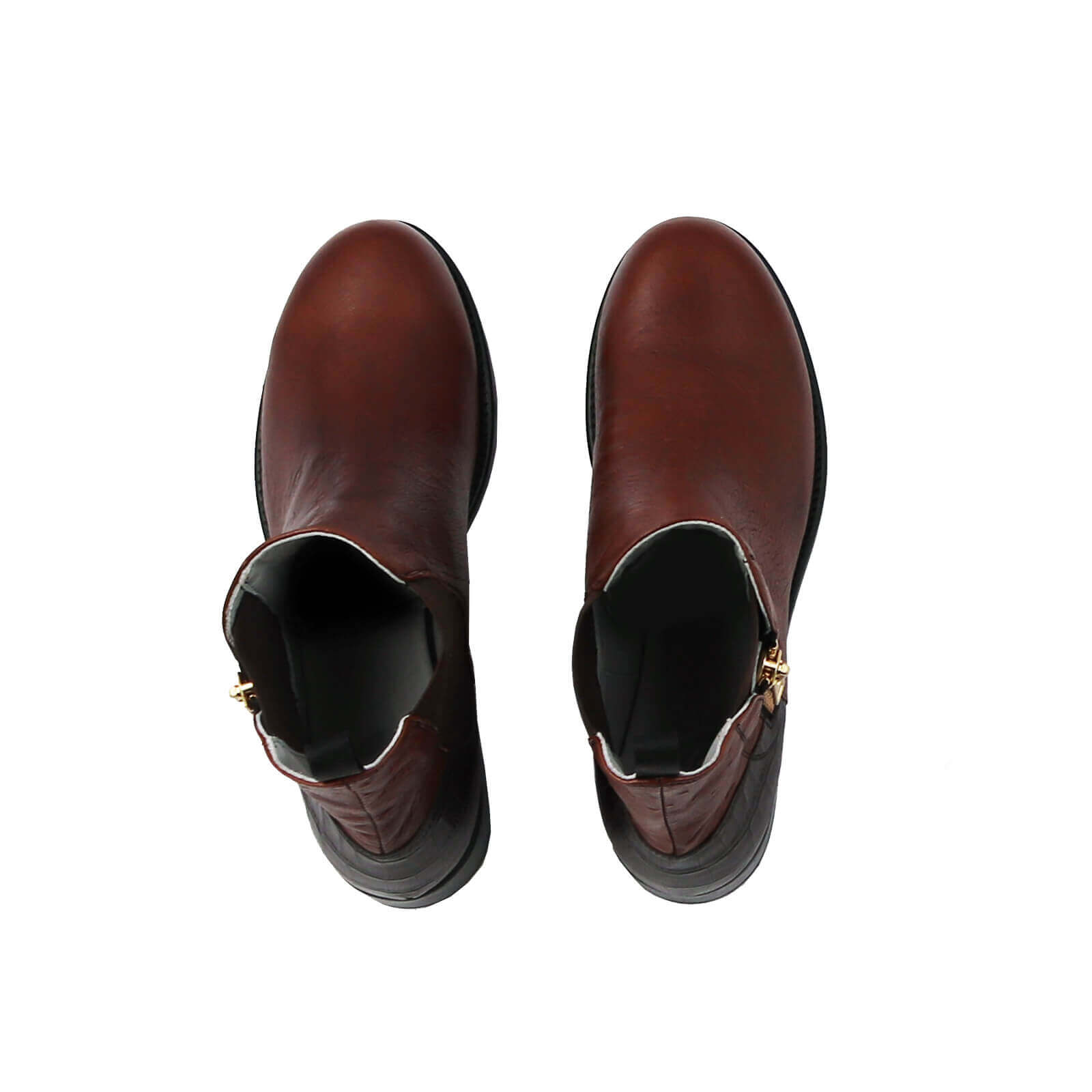 Margaret Ankle Boots - Mocha Ostrich