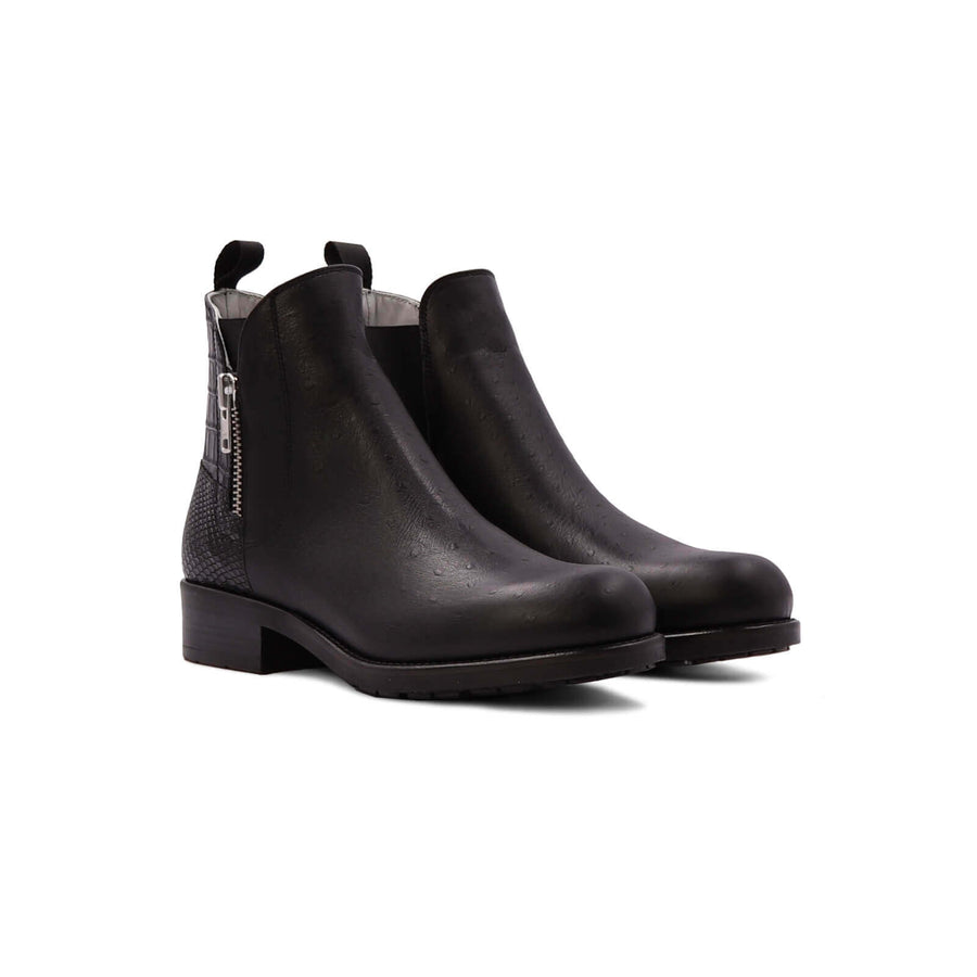 Margaret Ankle Boots - Raven Reptile