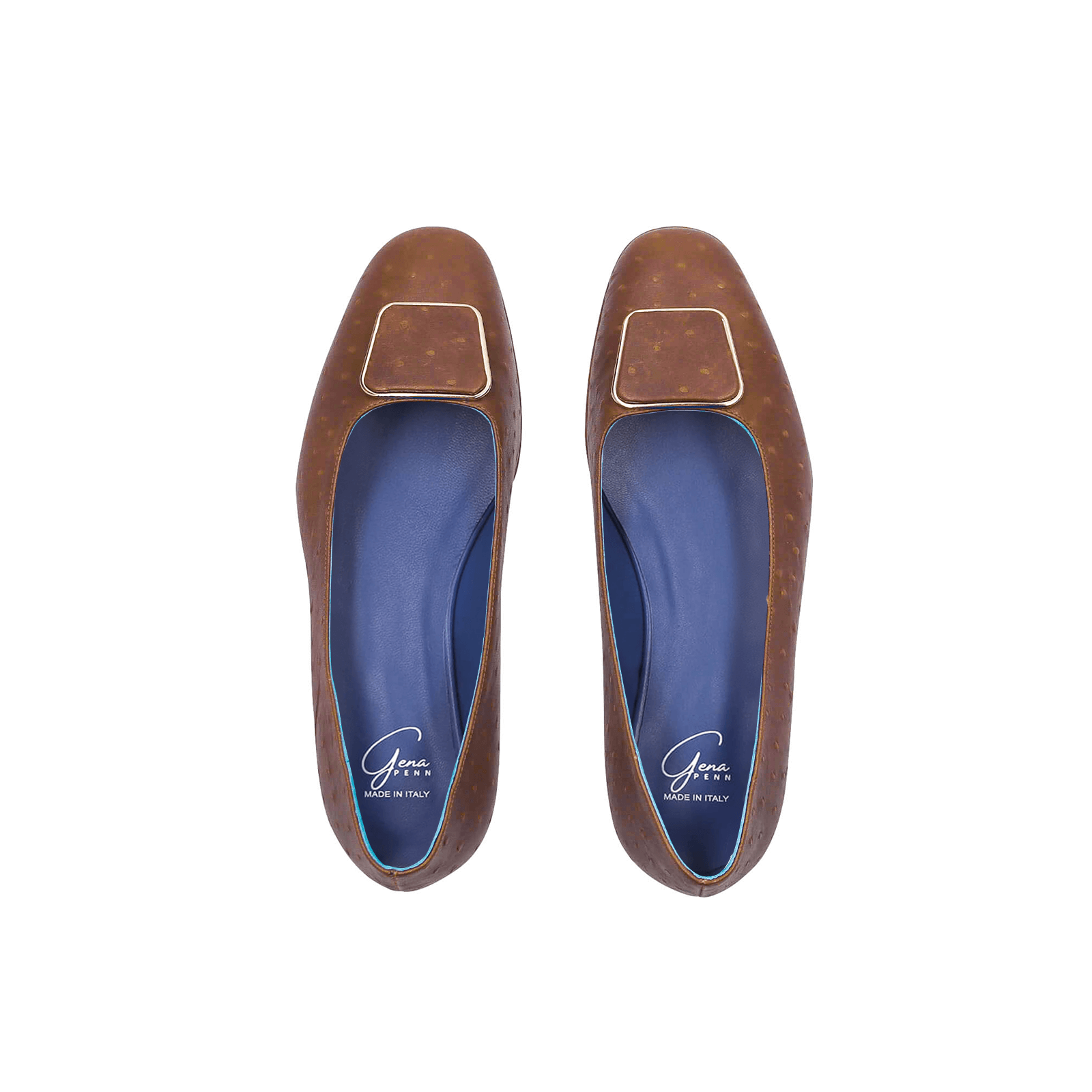 Ann Loafer Flats - Brown Ostrich