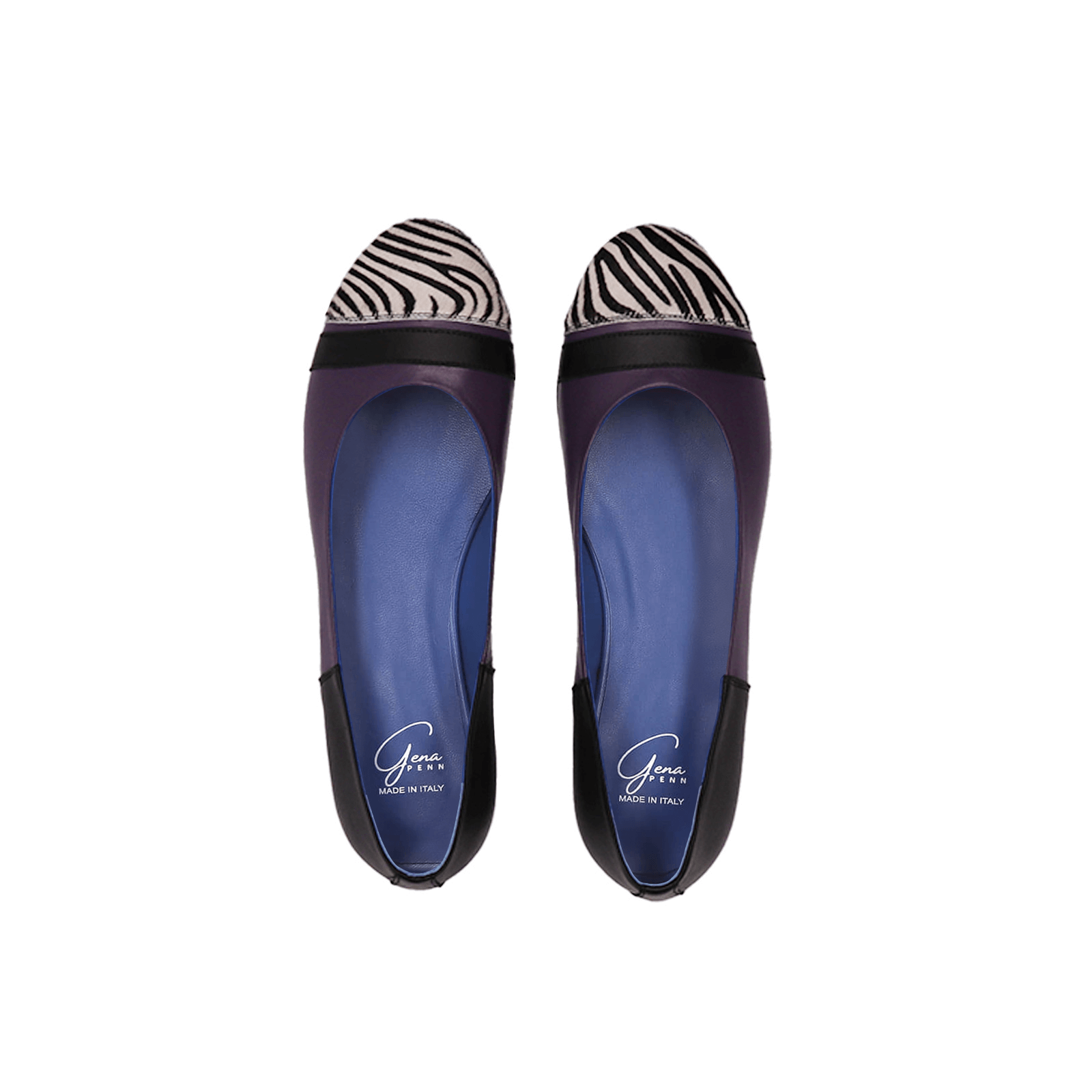 Freddi Ballet Flats - Purple & Black Zebra
