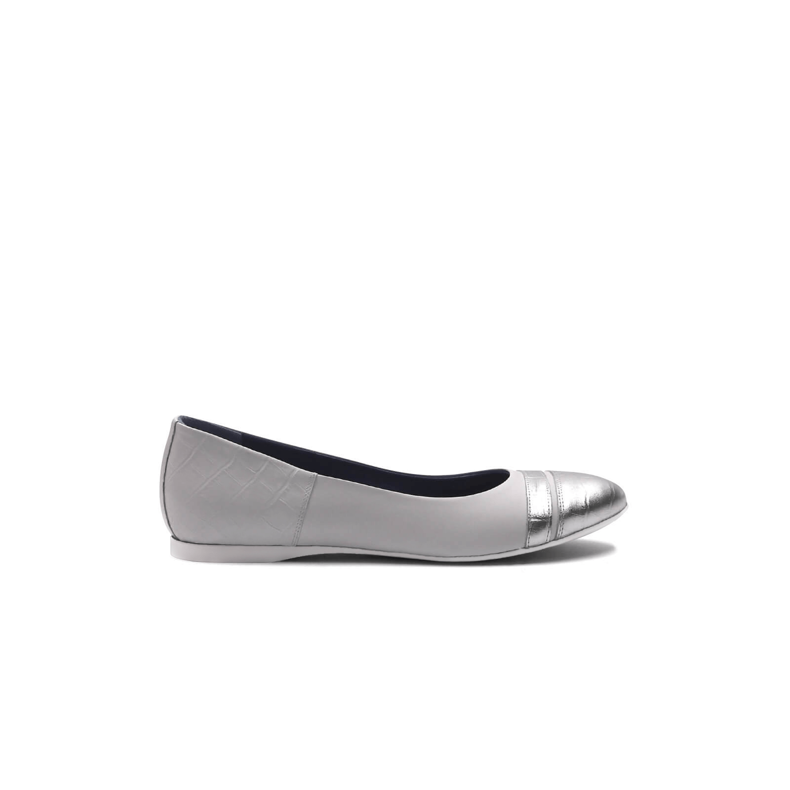Freddi Ballet Flats - White Crocodile
