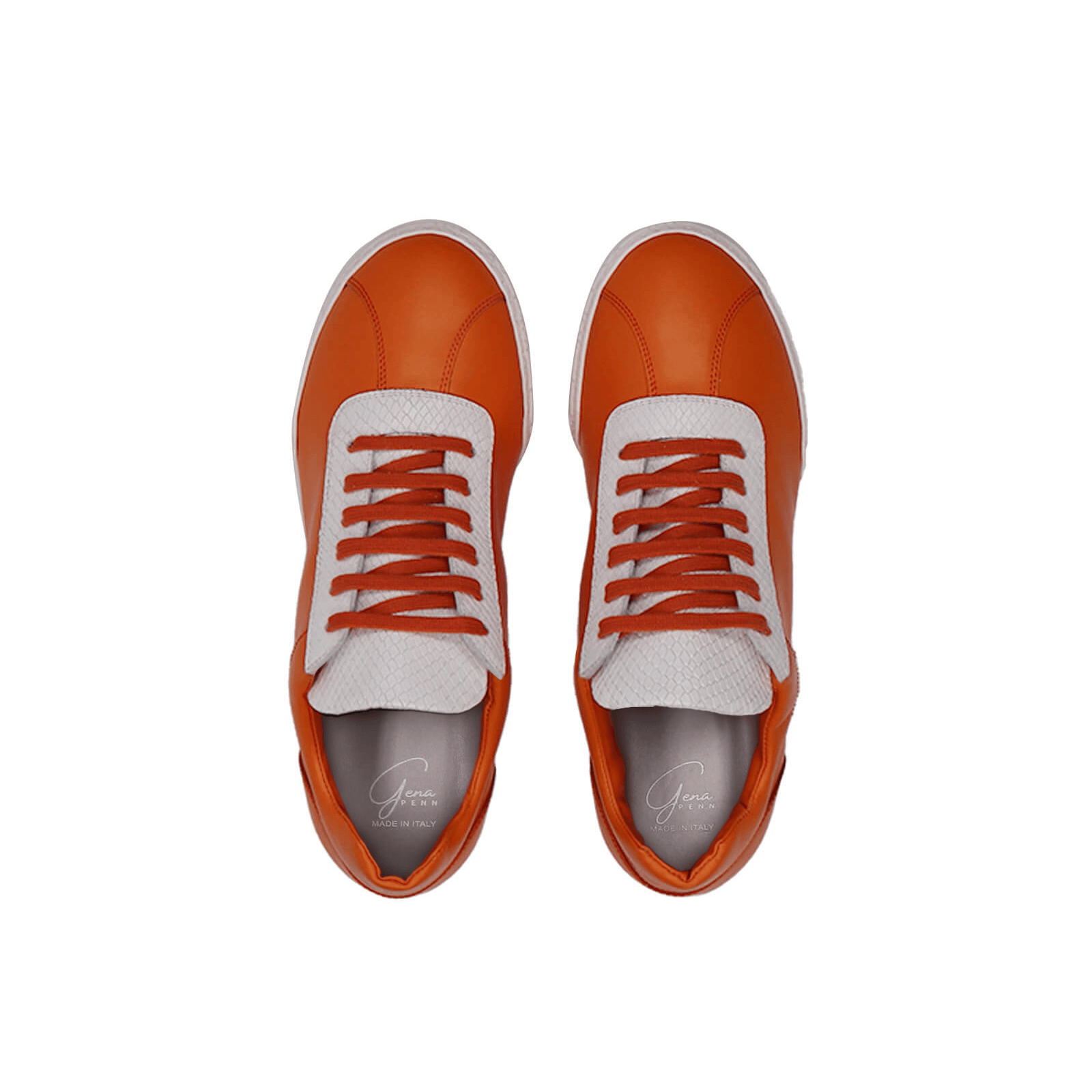 Nia Sneakers - Orange & White Python