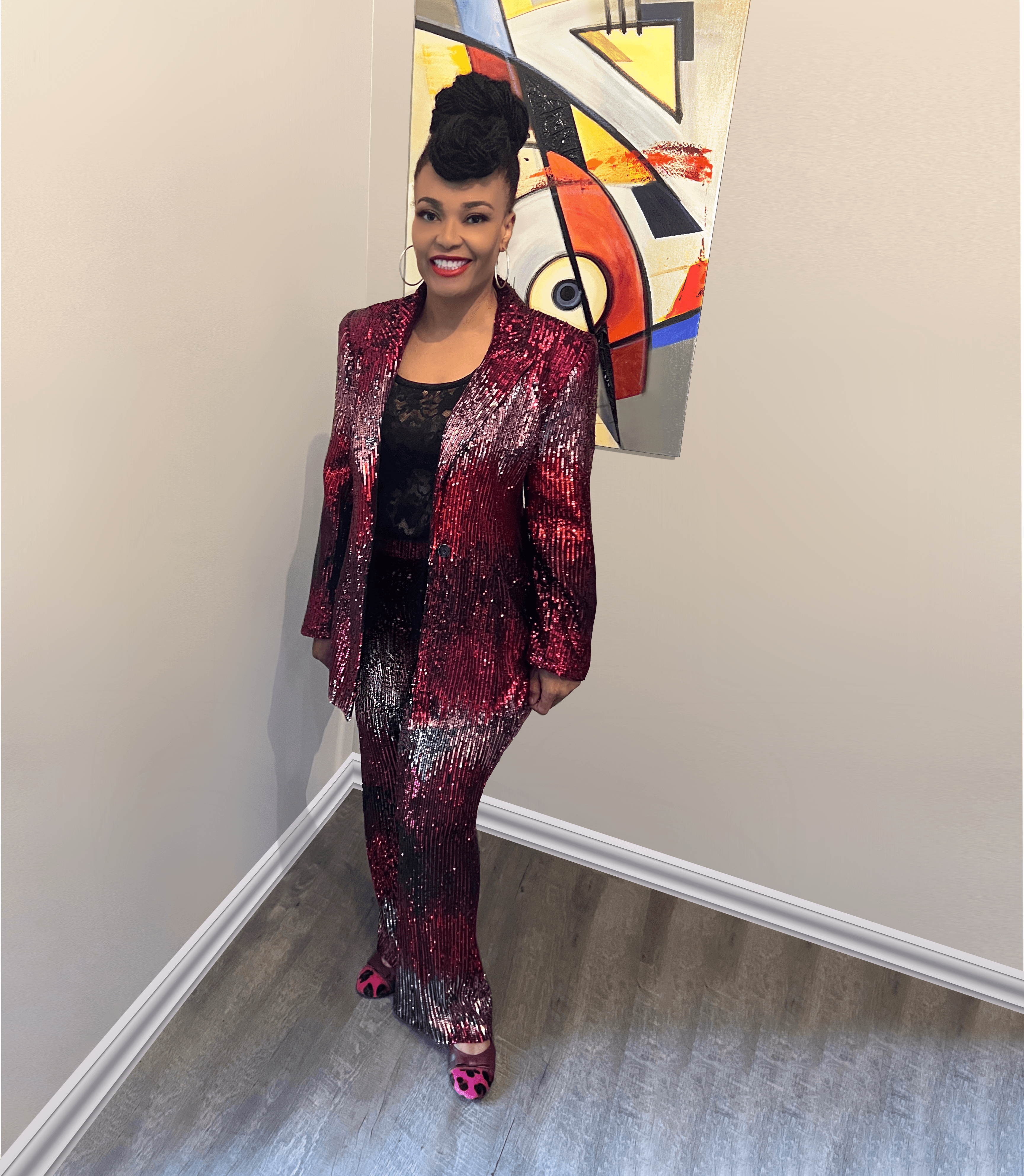 Alexis Ballet Flats - Bordeaux & Fuchsia Leopard