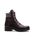 Viola Combat Boots - Black & Brown Zebra