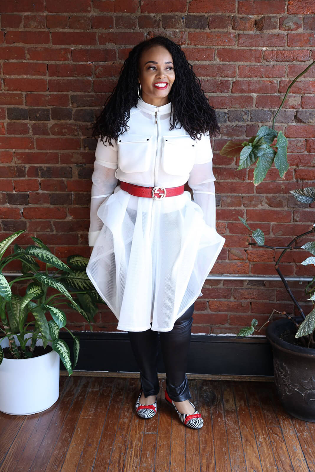 Alexis Ballet Flats - Fire Engine Red & Zebra