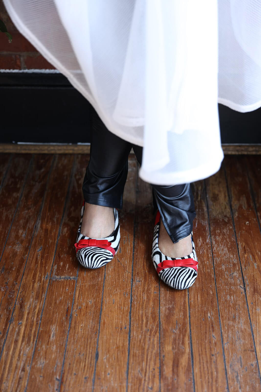 Alexis Ballet Flats - Fire Engine Red & Zebra
