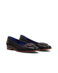 Ann Loafer Flats - Black Crocodile