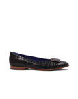 Ann Loafer Flats - Black Crocodile