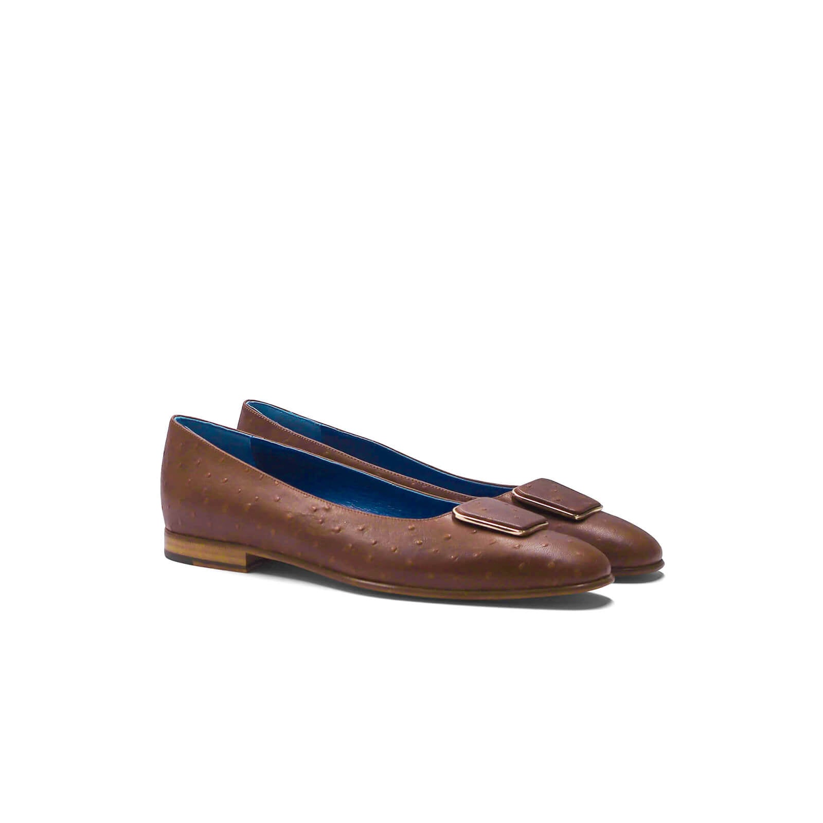 Ann Loafer Flats - Brown Ostrich
