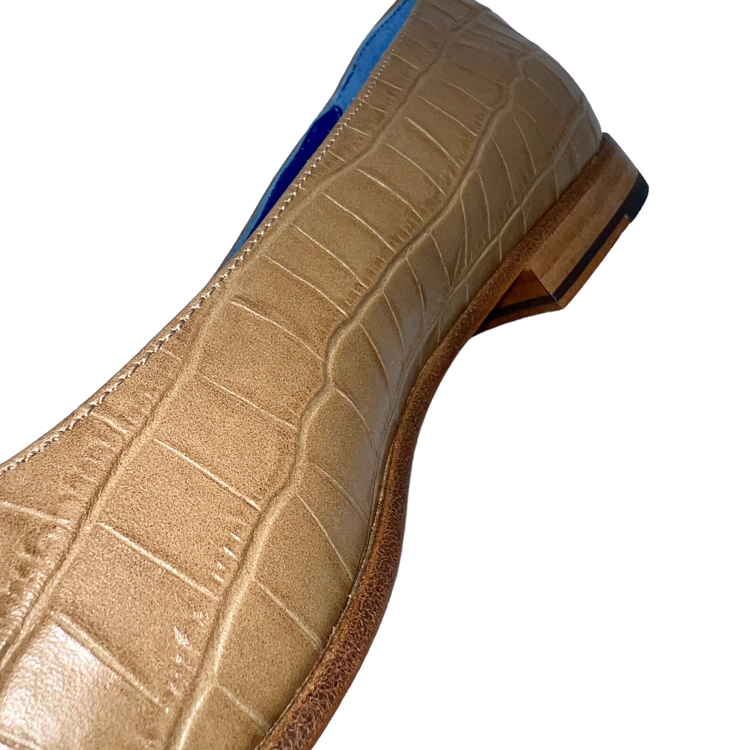 Ann Loafer Flats - Tan Crocodile