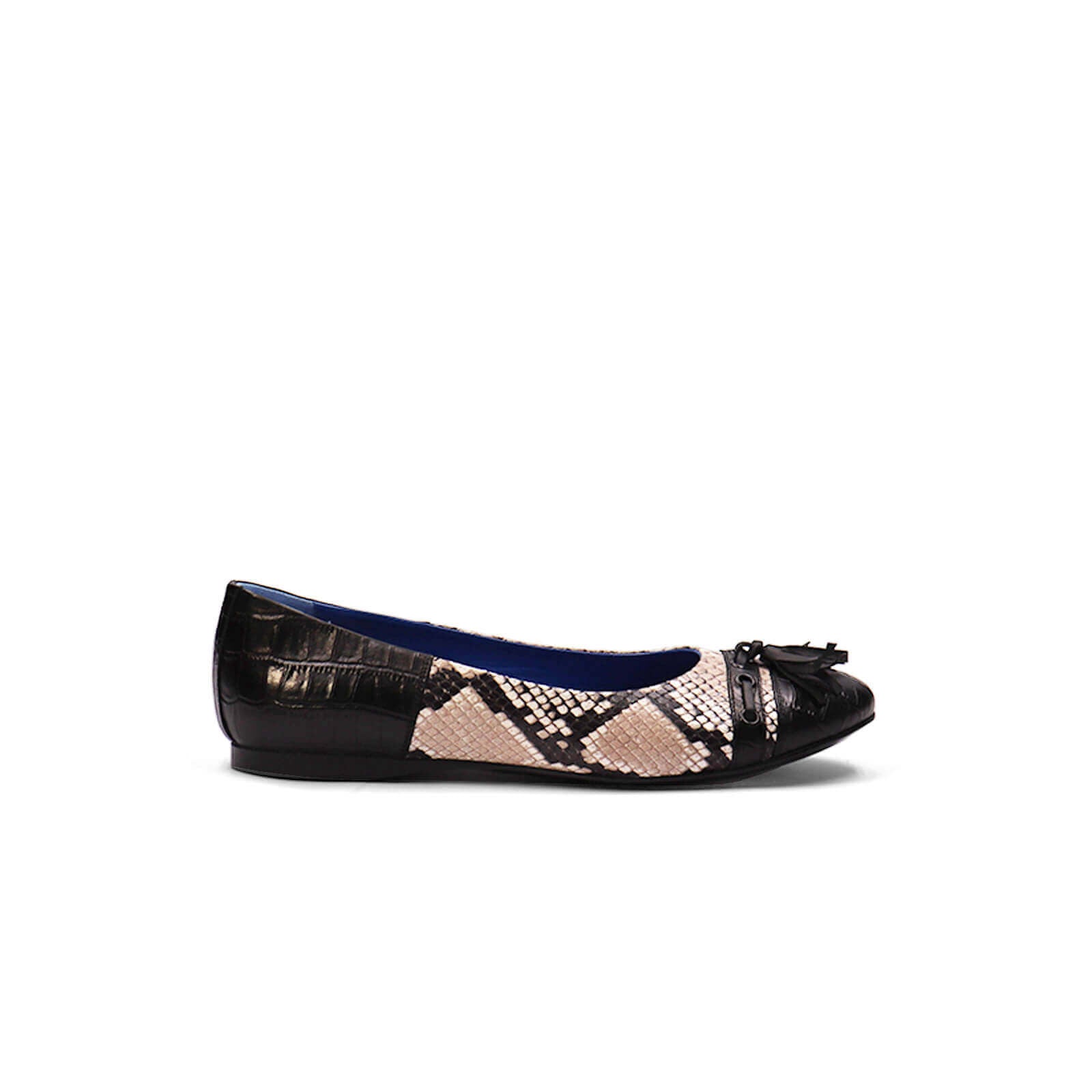 Adia Ballet Flats - Black Crocodile Python