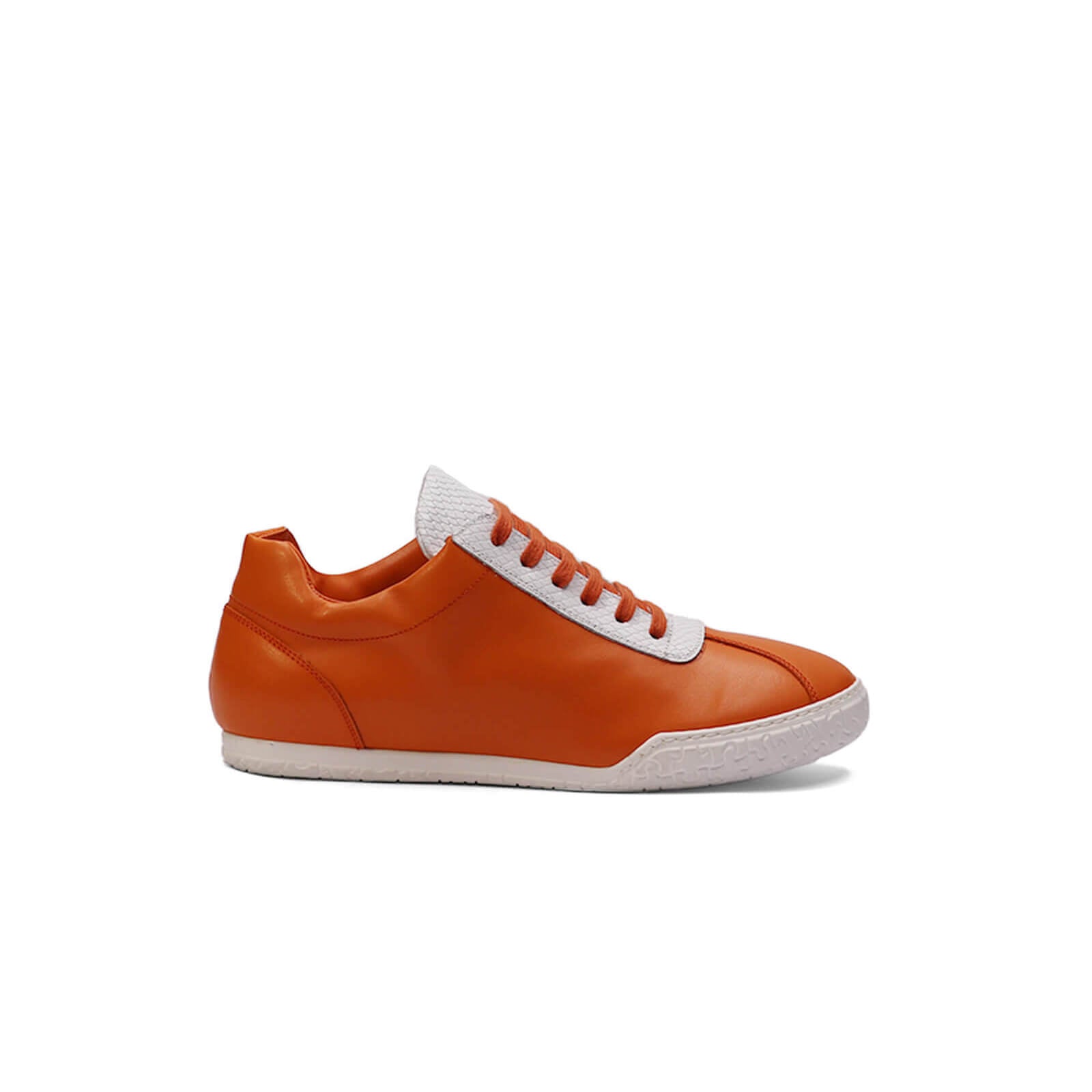 Nia Sneakers - Orange & White Python