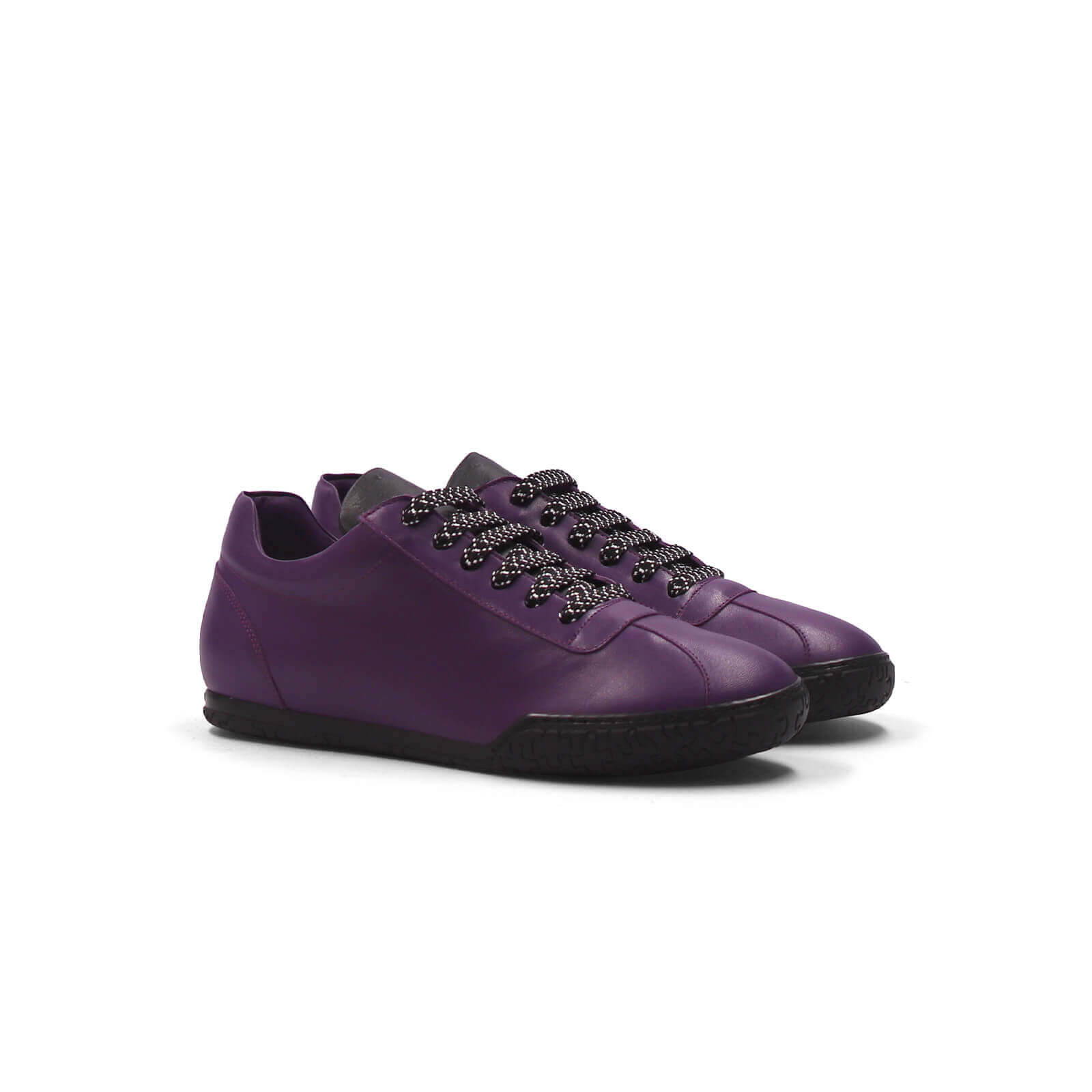 Nia Sneakers - Purple & Black Ostrich