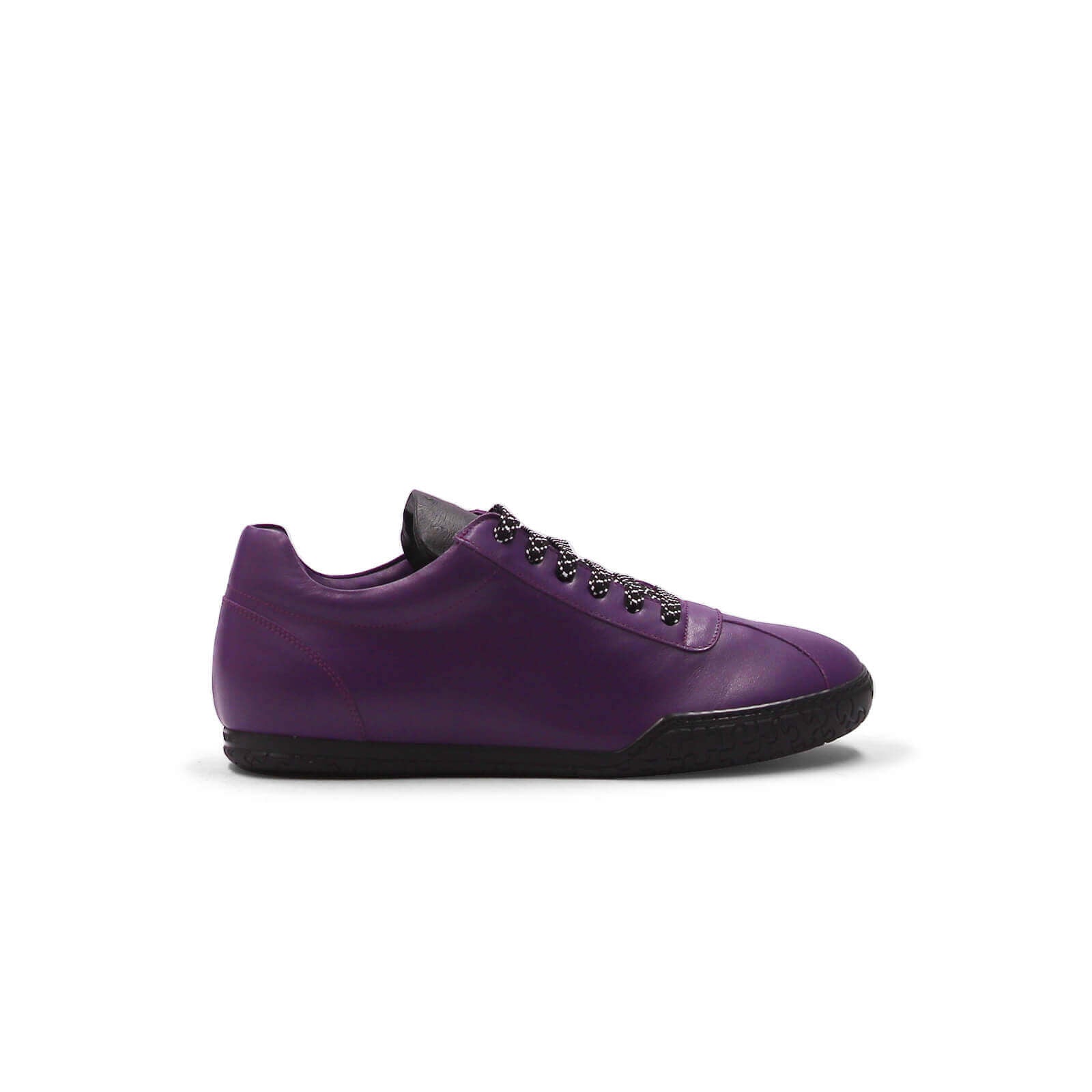 Nia Sneakers - Purple & Black Ostrich