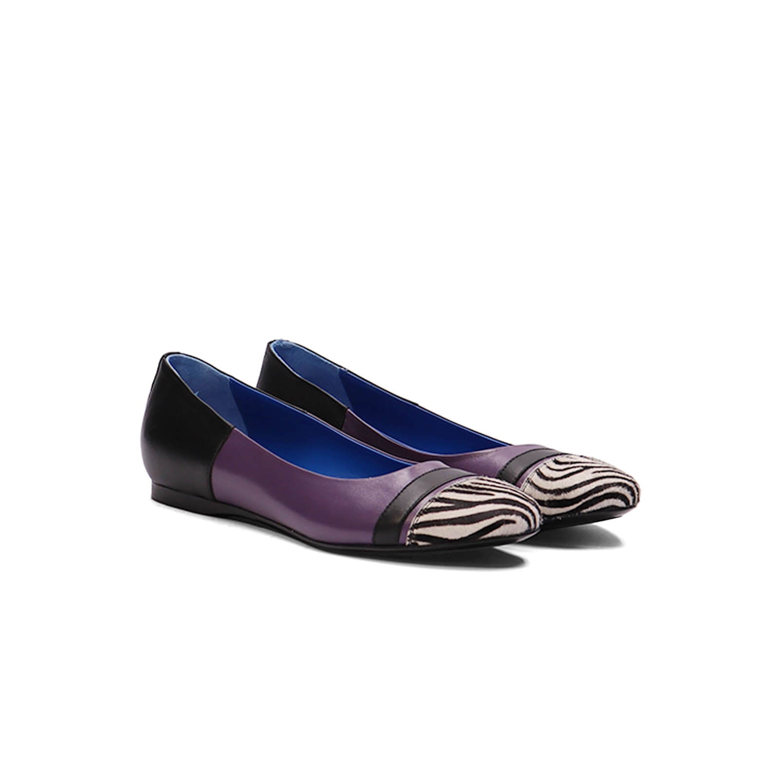 Freddi Ballet Flats - Purple & Black Zebra