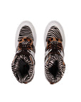 Kwamme High Top Wedge Sneakers - White & Animal