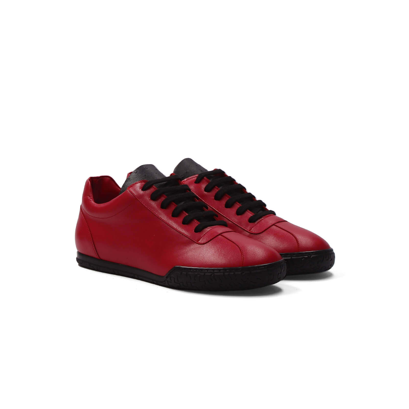 Nia Sneakers - Fire Engine Red & Black Ostrich