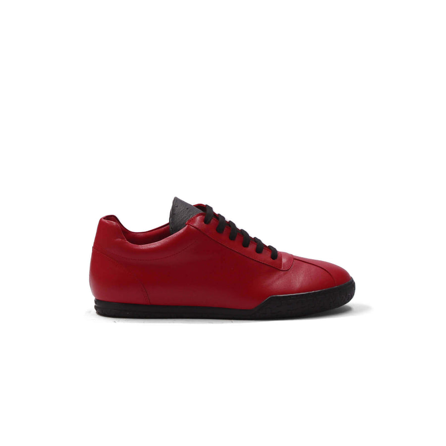 Nia Sneakers - Fire Engine Red & Black Ostrich