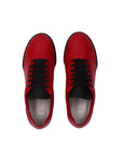 Nia Sneakers - Fire Engine Red & Black Ostrich